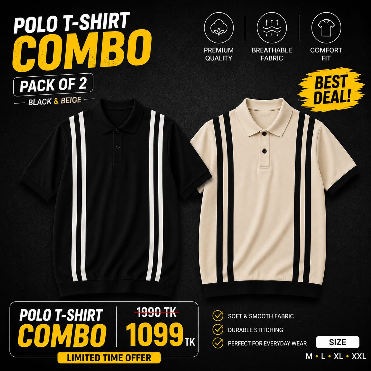 Polo T-shirt Combo 🔥