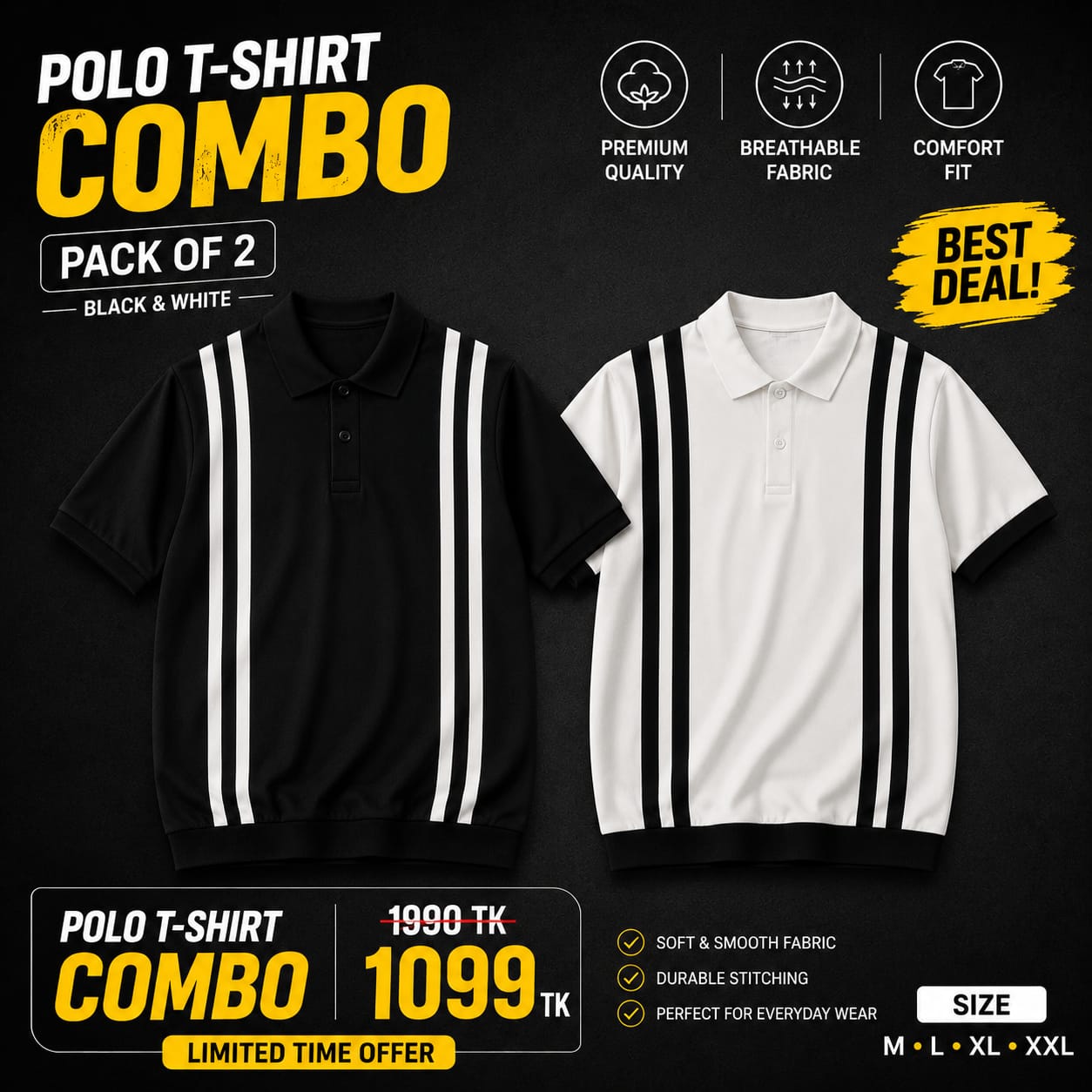 Polo T-shirt Combo 🔥